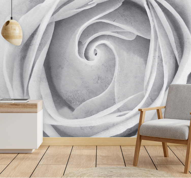 Mural de flores espiral de rosas elegantes - TenVinilo