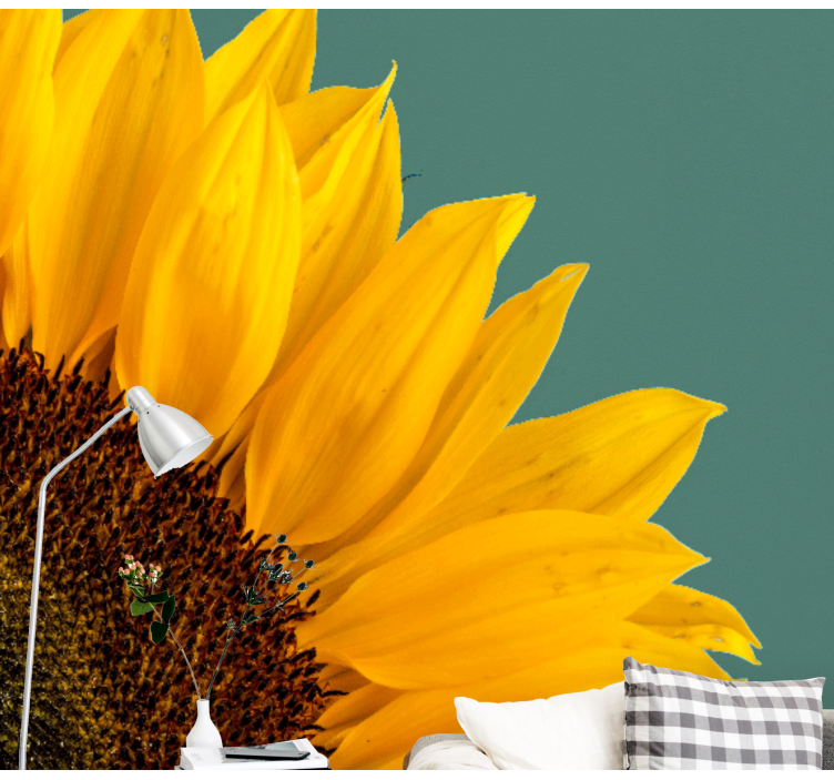 Mural de flores girasol en primer plano - TenVinilo