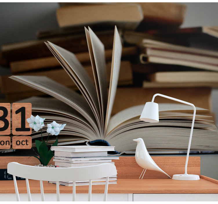 Mural de frases escena de libro abierto - TenVinilo