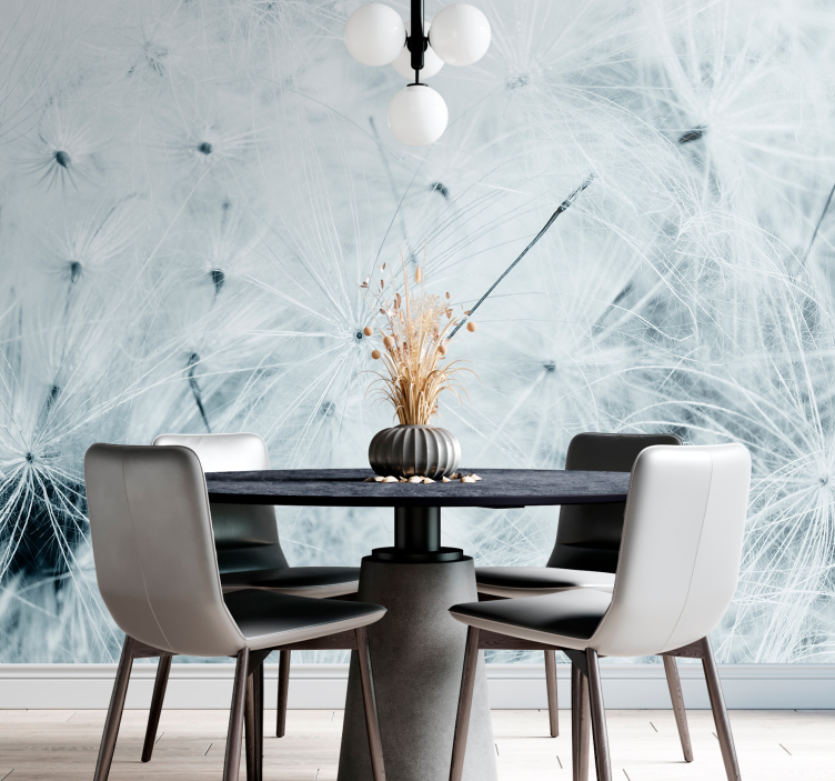 Mural de león semillas de diente de león delicadas - TenVinilo