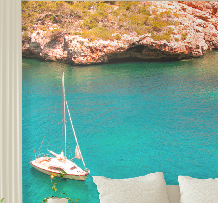Mural de mar barco de vela océano - TenVinilo