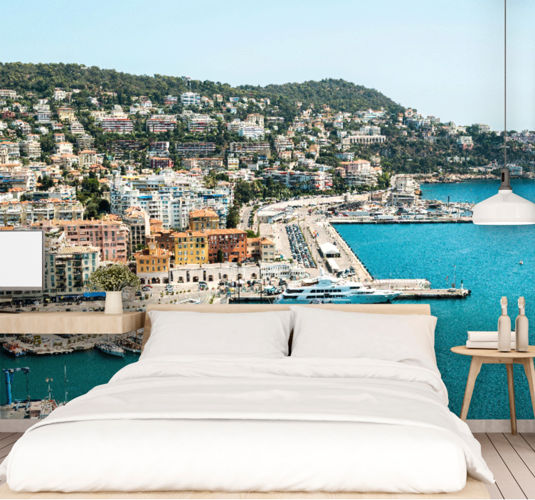 Fotomural mar Puerto de la riviera francesa - TenVinilo