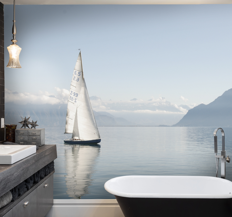 Fotomural mar vela mar en calma - TenVinilo