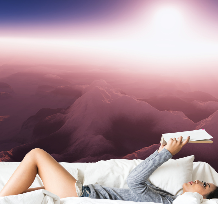 Mural de montañas cima de montaña serena - TenVinilo