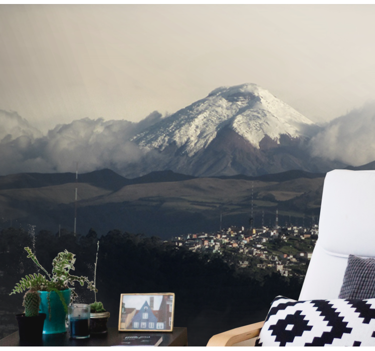 Mural de montañas vista de montaña nevada - TenVinilo