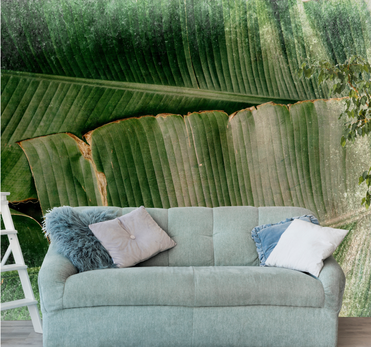 Mural de naturaleza capas de follaje vibrante - TenVinilo