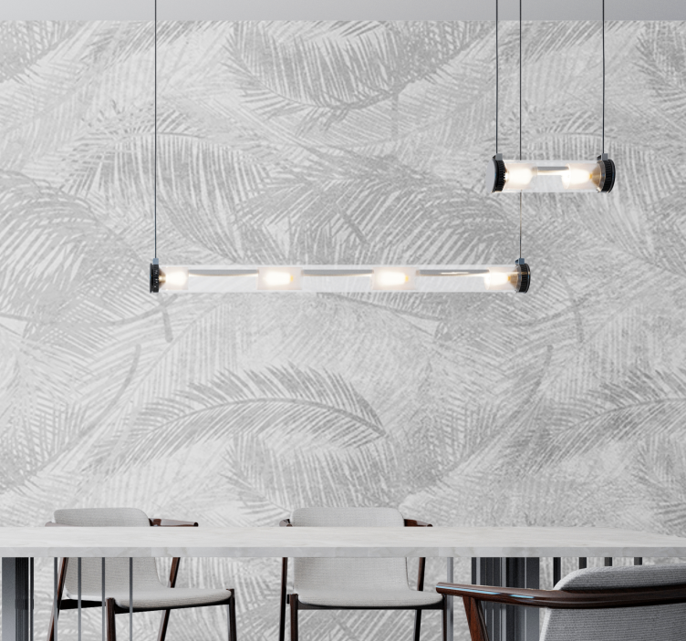 Mural de naturaleza con elegantes patrones de hojas - TenVinilo