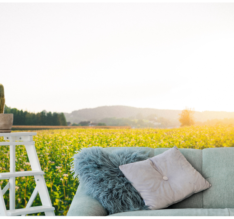 Mural de naturaleza paisaje de pradera tranquila - TenVinilo