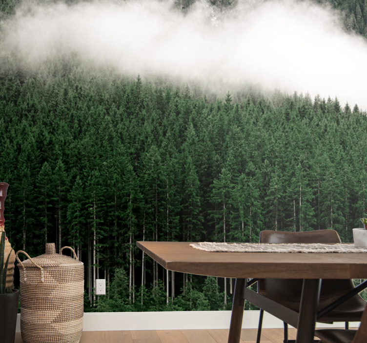 Mural de naturaleza paisaje majestuoso del bosque - TenVinilo