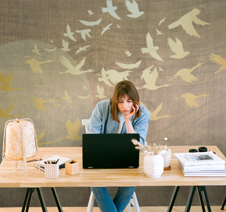 Mural de naturaleza pájaros en vuelo - TenVinilo