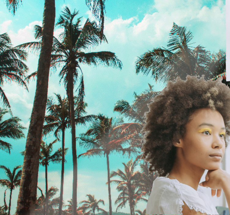 Mural de naturaleza paraíso de palmeras - TenVinilo