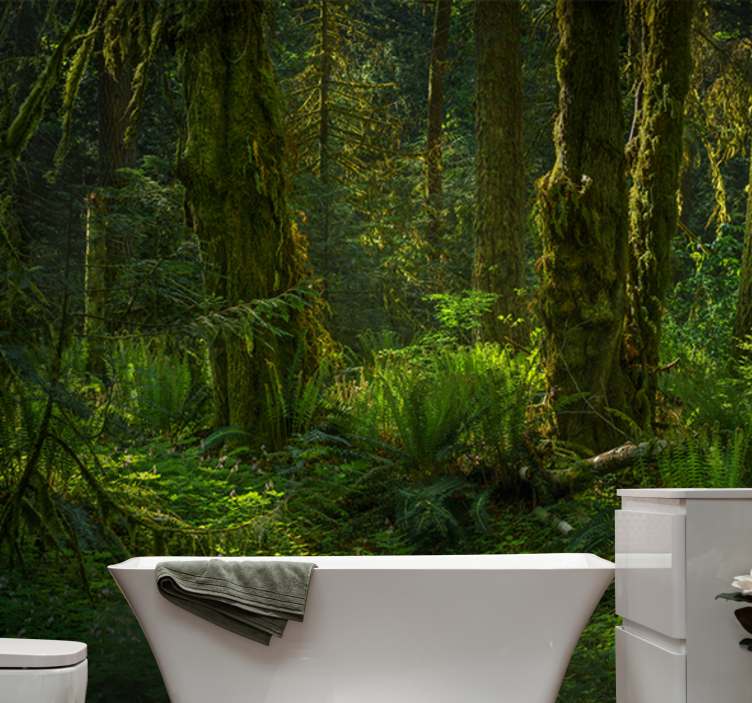 Mural de naturaleza retiro de bosque sereno - TenVinilo