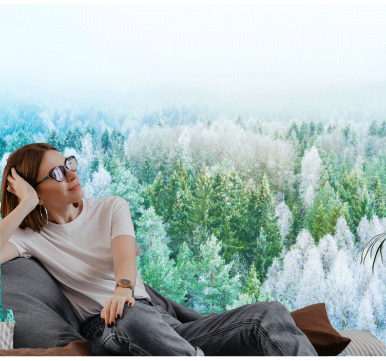 Mural de naturaleza vista del paisaje forestal - TenVinilo