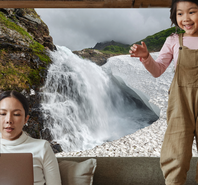 Mural de naturaleza vista escénica de cascada - TenVinilo