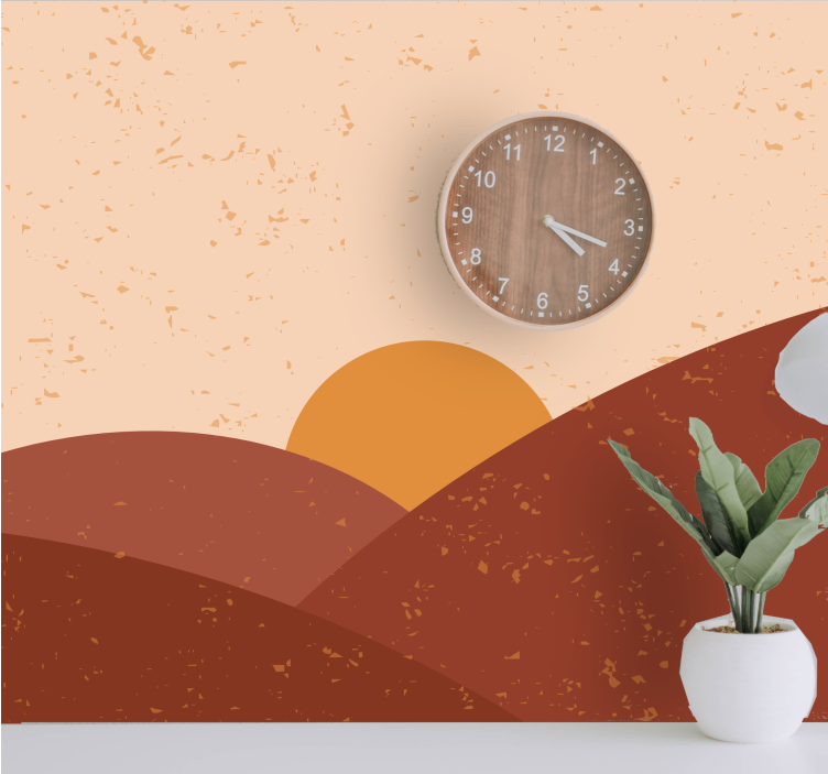 Mural de paisajes crepúsculo sobre las cumbres - TenVinilo