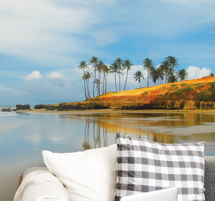 Mural de paisajes reflejo de palmeras - TenVinilo