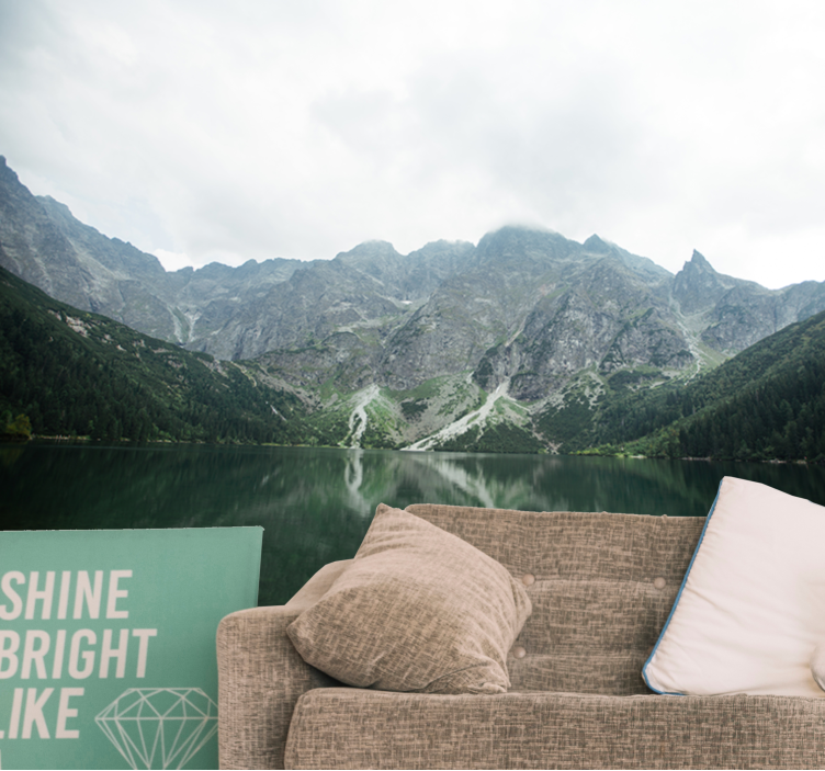 Mural de paisajes reflejo magnífico de montañas - TenVinilo