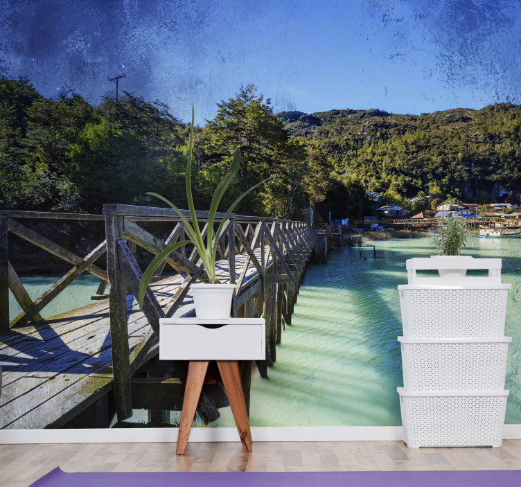 Mural de paisajes sendero costero escénico - TenVinilo