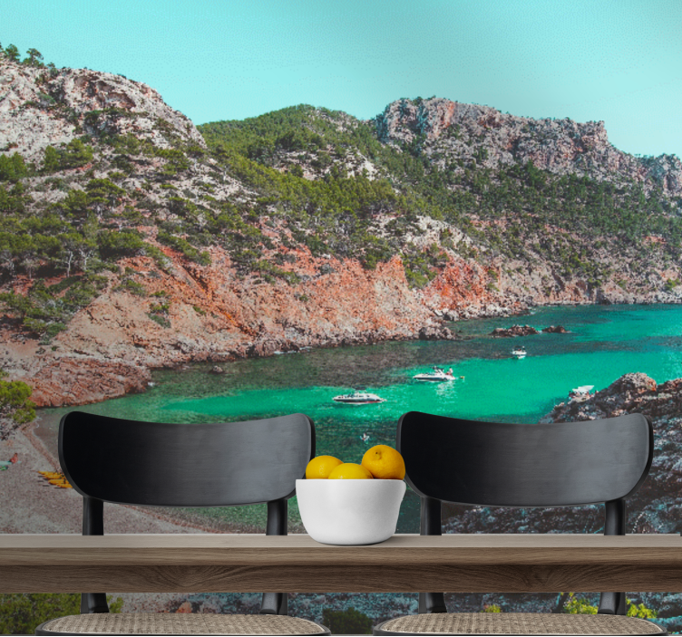 Mural de paisajes vista del cove junto al mar - TenVinilo