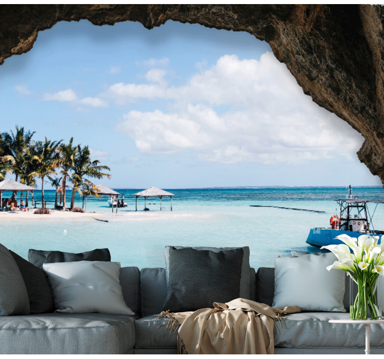 Mural de paisajes vista tropical del mar - TenVinilo