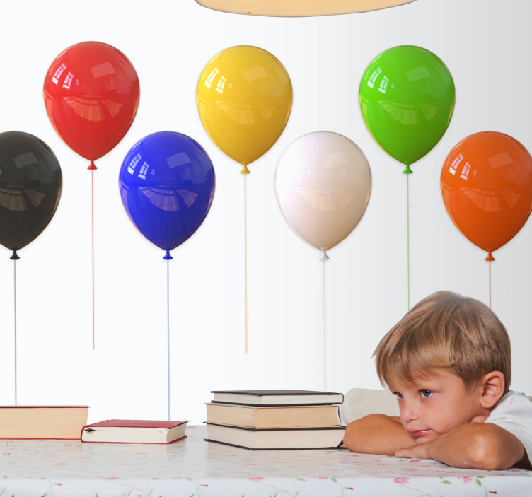 Mural de textura exhibición de globos coloridos - TenVinilo