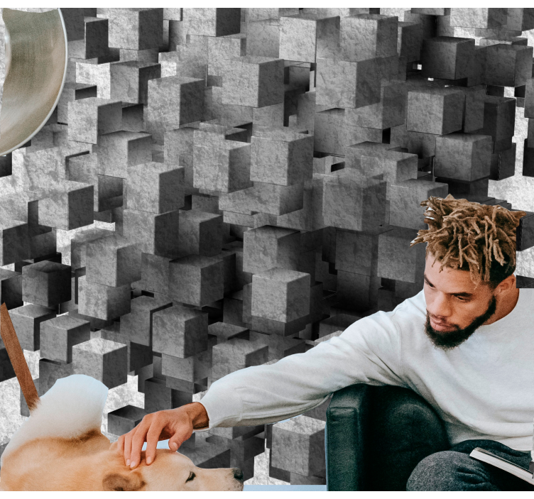 Mural de textura patrón de superficie cúbica - TenVinilo