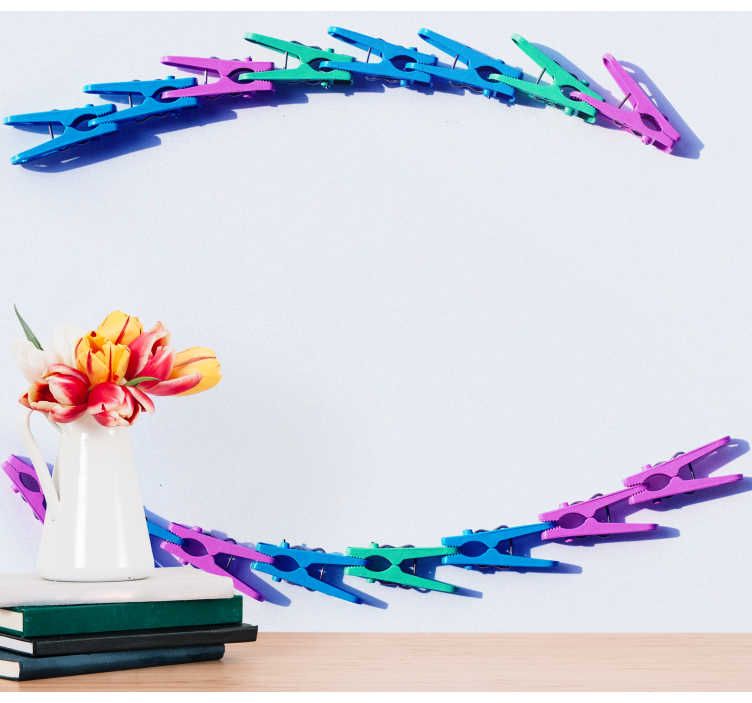 Mural de texturas arreglo de clips coloridos - TenVinilo