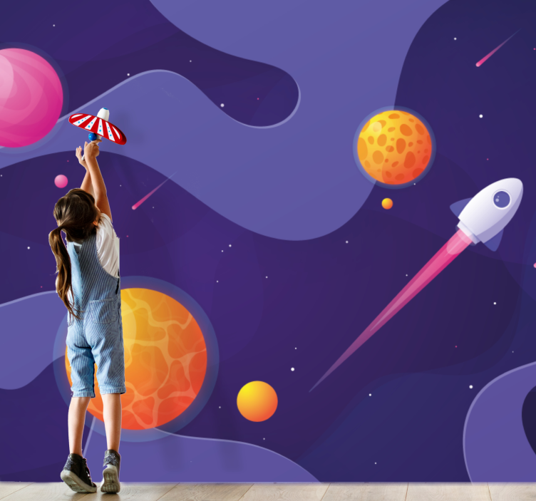 Mural del espacio la aventura cósmica del niño - TenVinilo