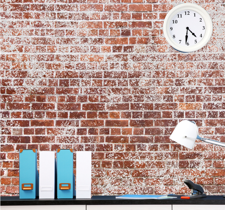 Mural efecto ladrillo pared roja texturizada - TenVinilo