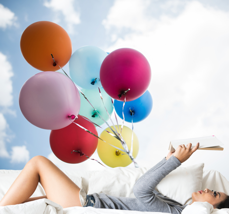 Mural flores colección de globos coloridos - TenVinilo