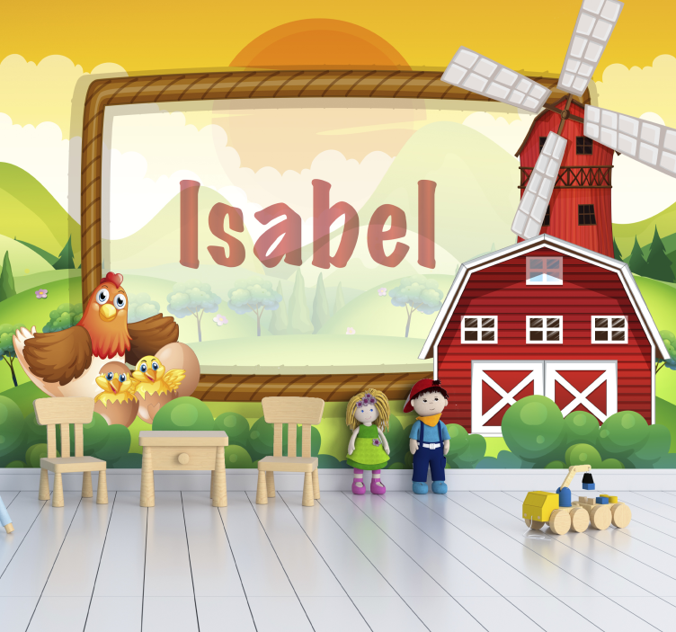 Mural infantil amigos de la granja - TenVinilo