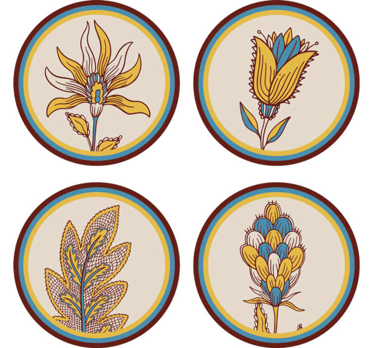 Posavasos juego de motivos florales - TenVinilo