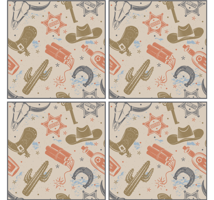 Posavasos frikis elementos del tema vaquero - TenVinilo