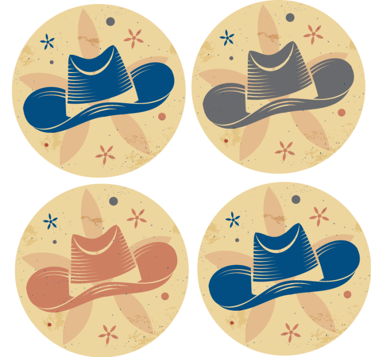 Posavasos frikis con diseño de sombreros estilizados - TenVinilo