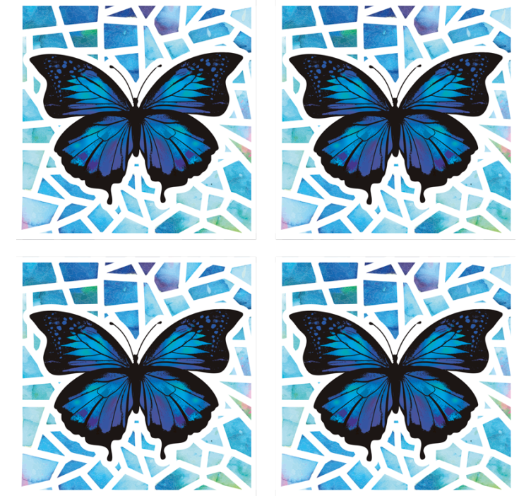 Posavasos frikis arte mosaico de mariposas - TenVinilo