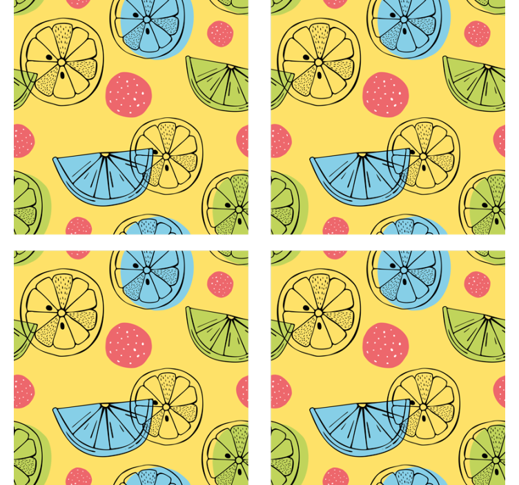 Posavasos frikis patrón cítrico colorido - TenVinilo