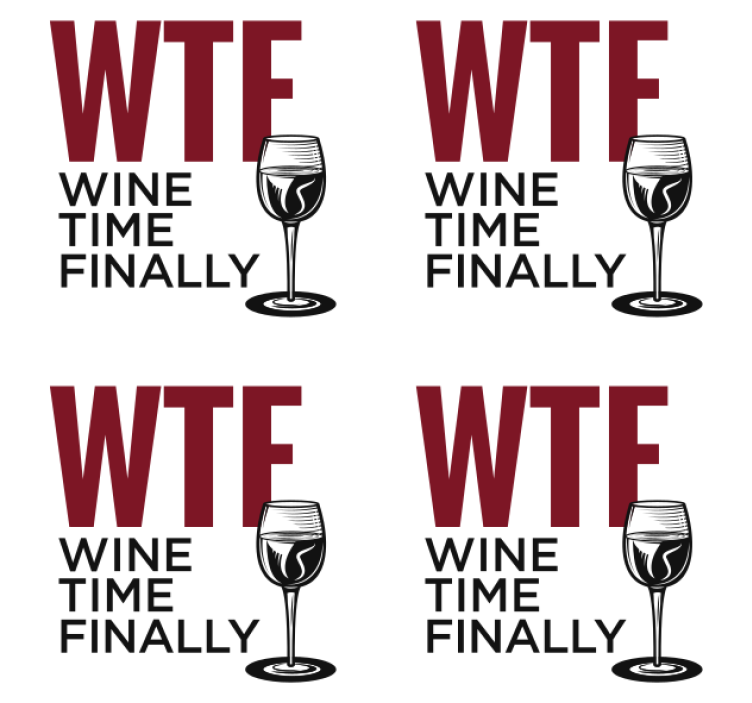 Posavasos con frases hora del vino wtf - TenVinilo