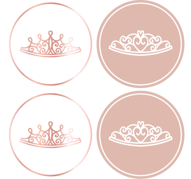 Posavasos moderno iconos de tiara elegante - TenVinilo