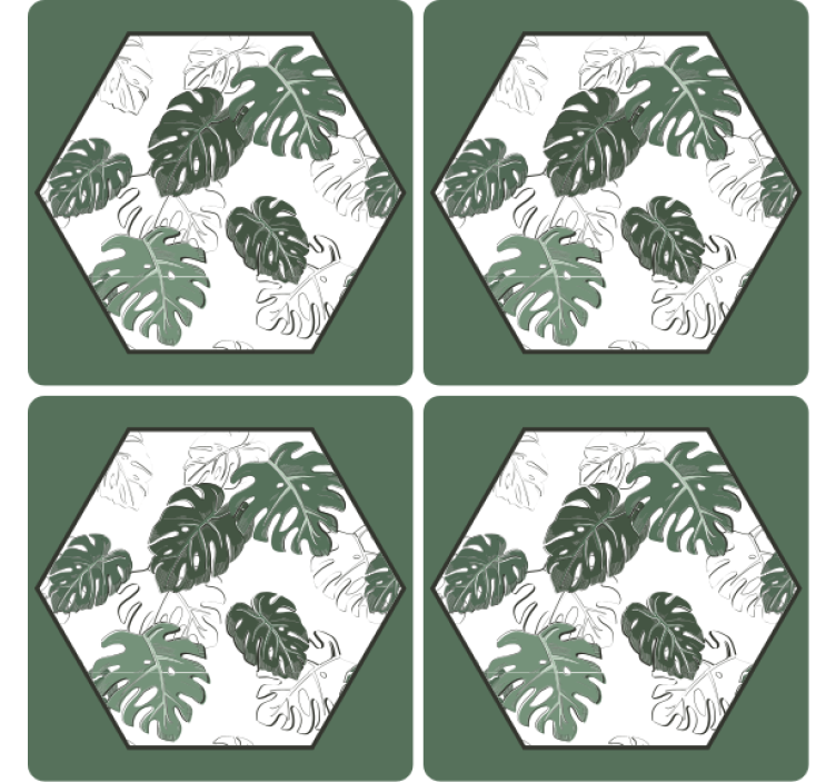 Monstera hexagonal más posavasos - TenVinilo
