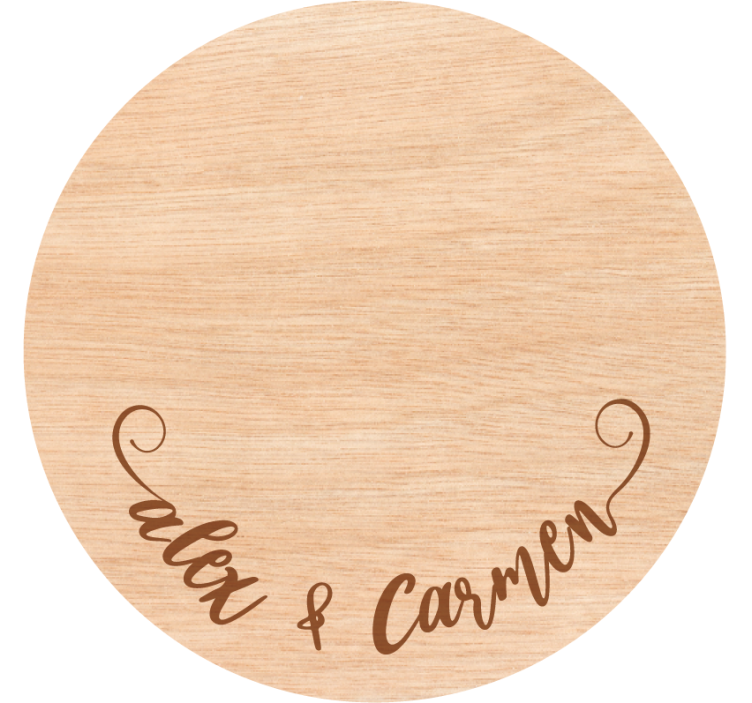 Posavasos personalizable base de madera personalizada - TenVinilo