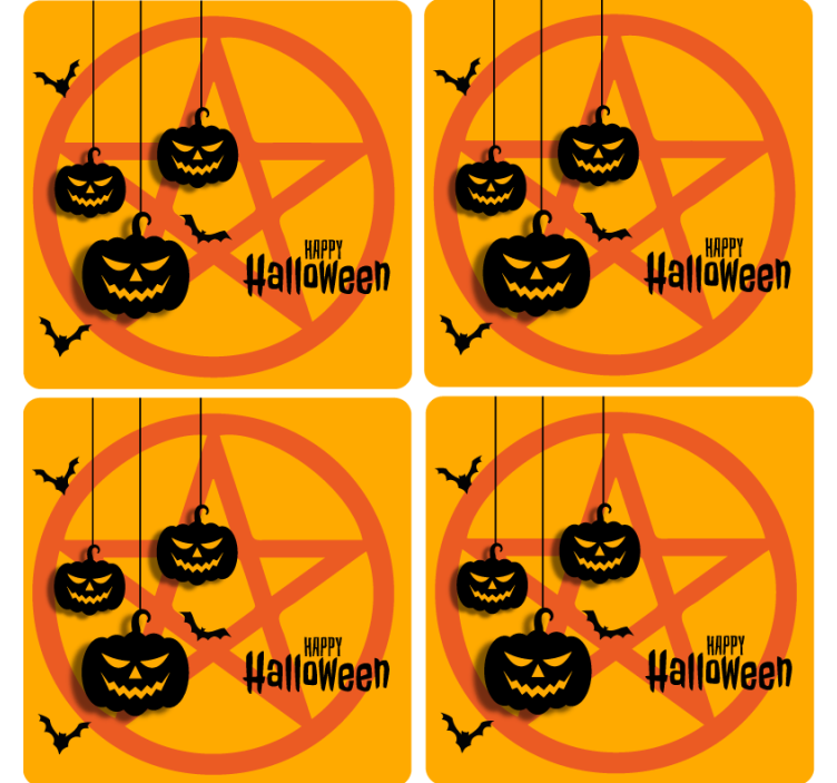 Posavasos Halloween motivo de calabaza espeluznante - TenVinilo