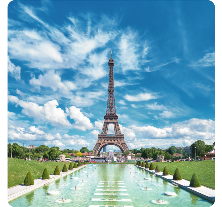 Posavasos moderno paisaje de la torre eiffel - TenVinilo