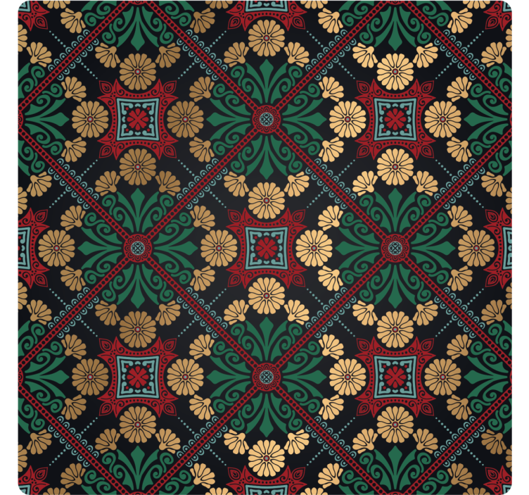 Posavasos hoja decorativa con patrón floral - TenVinilo