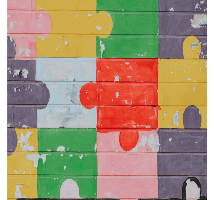 Posavasos frikis patrón de rompecabezas colorido - TenVinilo