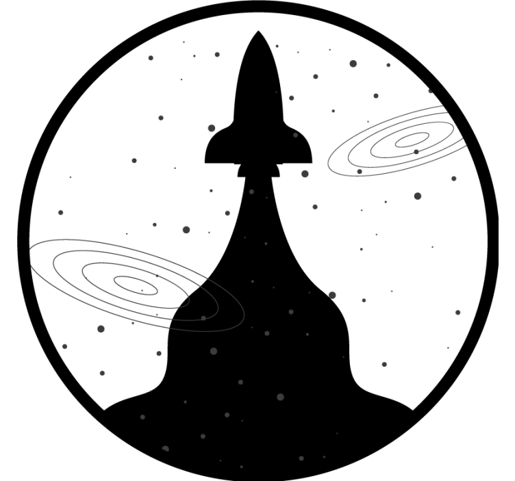 Posavasos frikis silueta de cohete con estrellas - TenVinilo