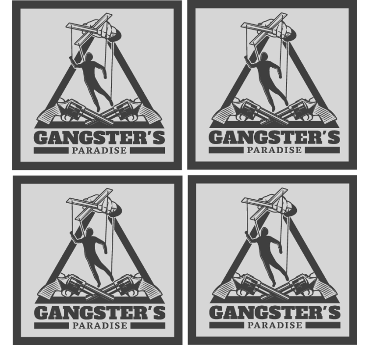 Posavasos cerveza ilustración de temática gangster - TenVinilo