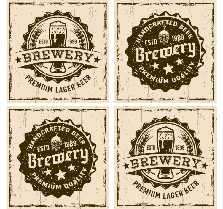 Posavasos cerveza diseño de insignia vintage - TenVinilo