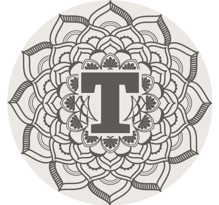 Posavasos cerveza decoración monograma floral - TenVinilo