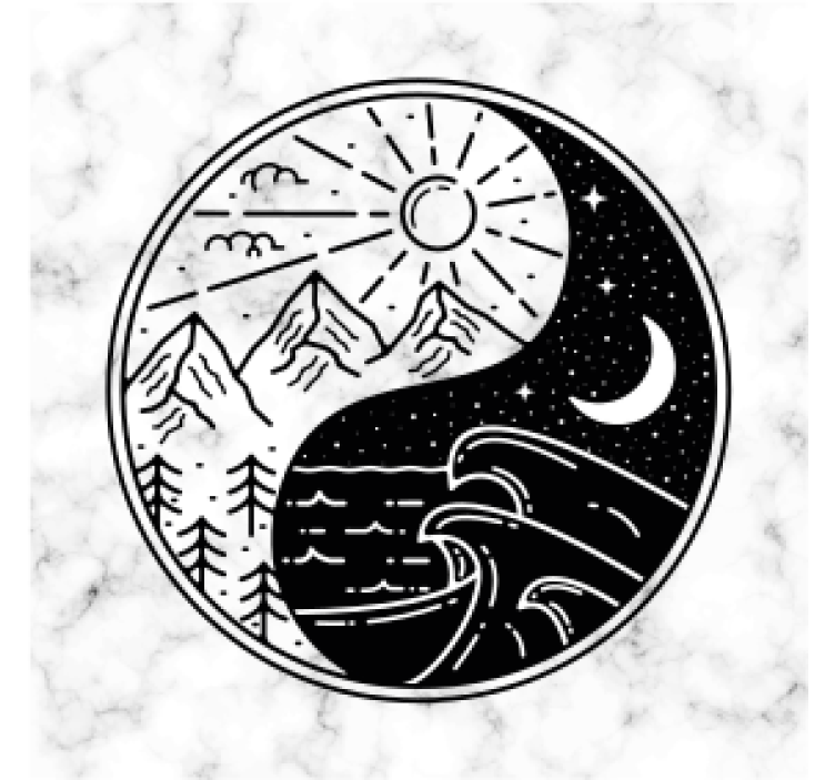 Posavasos frikis montaña y olas en contraste - TenVinilo