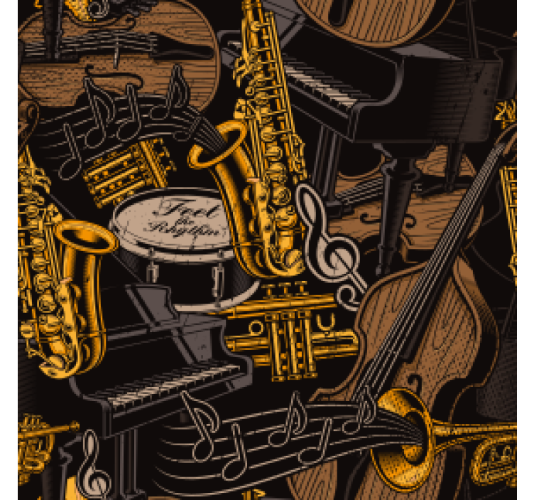 Posavasos moderno Garabatos de música de dibujos animados - TenVinilo